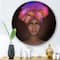 Designart - African American Woman with Turban VI - Modern Metal Circle Wall Art